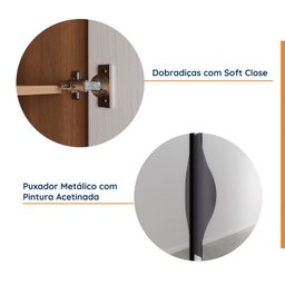 Guarda Roupas Modulado com Espelho 3 Portas com Cabideiro Hera CabeCasa MadeiraMadeira - 5