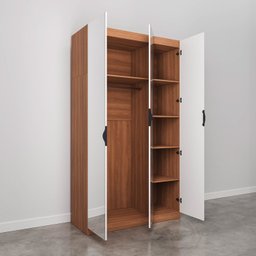 Guarda Roupas Modulado com Espelho 3 Portas com Cabideiro Hera CabeCasa MadeiraMadeira - 11