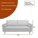 Ver imagem 3 de Sofá 3 Lugares Stela 190cm Couro Marrom - Sallar Home