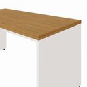 Ver imagem 6 de Mesa Escrivaninha 1,50 m X 0,70 m Pés Painel 100% MDF F5 Office Cor:Freijó com Branco