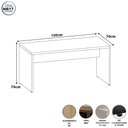 Ver imagem 3 de Mesa Escrivaninha 1,50 m X 0,70 m Pés Painel 100% MDF F5 Office Cor:Freijó com Branco