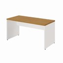 Ver imagem 2 de Mesa Escrivaninha 1,50 m X 0,70 m Pés Painel 100% MDF F5 Office Cor:Freijó com Branco