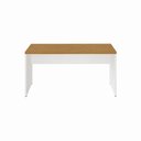 Ver imagem 4 de Mesa Escrivaninha 1,50 m X 0,70 m Pés Painel 100% MDF F5 Office Cor:Freijó com Branco