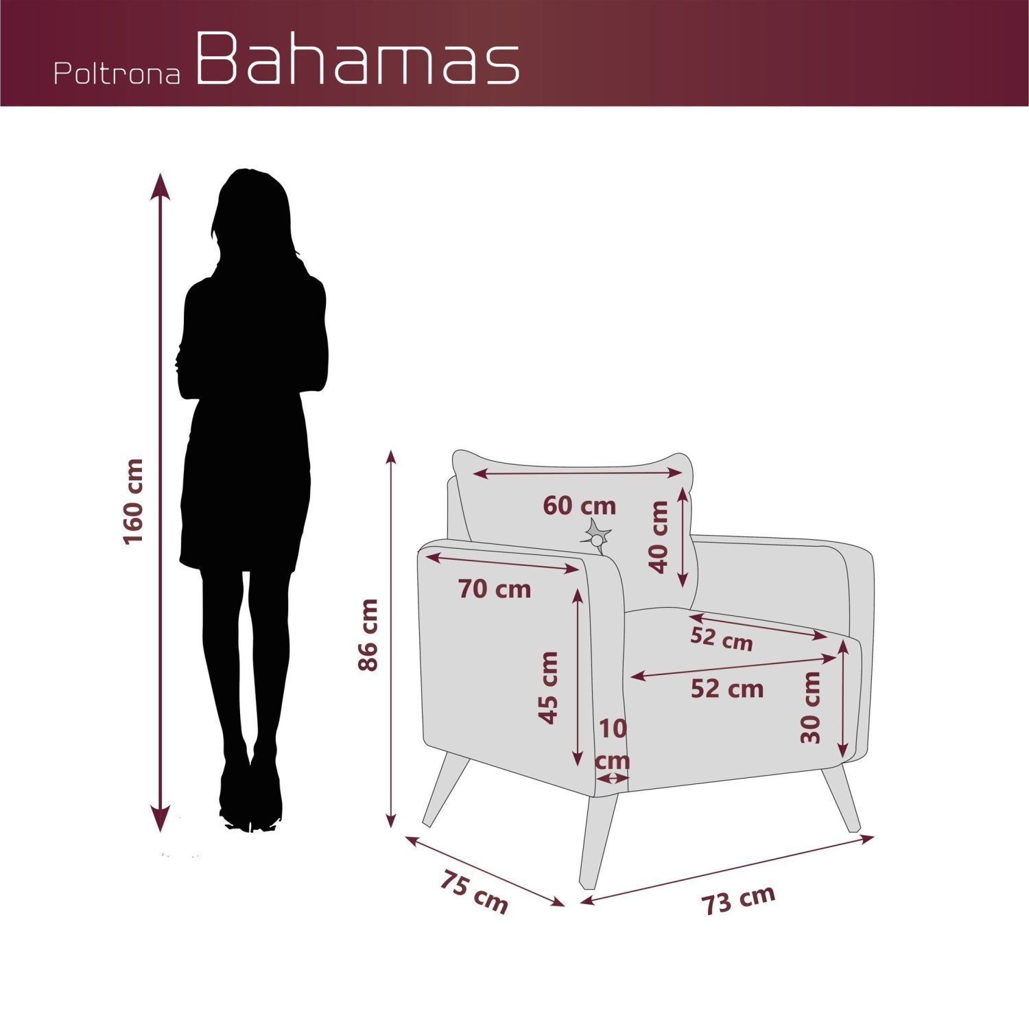 Poltrona Decorativa Veludo Bahamas - 3