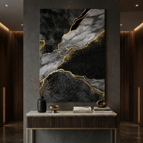 Quadro Decoração Sala Paisagem Abstrato Clean em Tecido Canvas 40x60