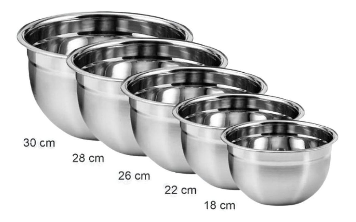 Conjunto Saladeiras Tigelas Bows Mixing Bowl Aço Inox 5 Peças Kehome - 3