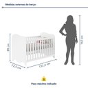 Ver imagem 3 de Berço Mini Cama 132,4x72,5 100% MDF Nuvem Branco
