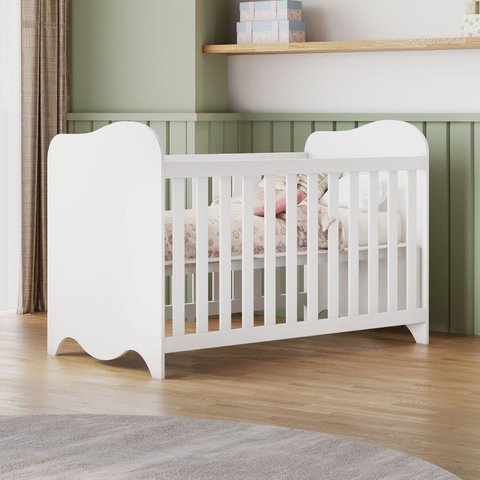 Berço Mini Cama 132,4x72,5 100% MDF Nuvem Branco