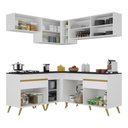 Ver imagem 5 de Armário de Cozinha Completa de Canto Veneza Multimóveis V2062 Branco/dourado