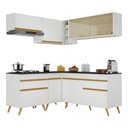 Ver imagem 3 de Armário de Cozinha Completa de Canto Veneza Multimóveis V2062 Branco/dourado