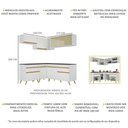 Ver imagem 7 de Armário de Cozinha Completa de Canto Veneza Multimóveis V2062 Branco/dourado