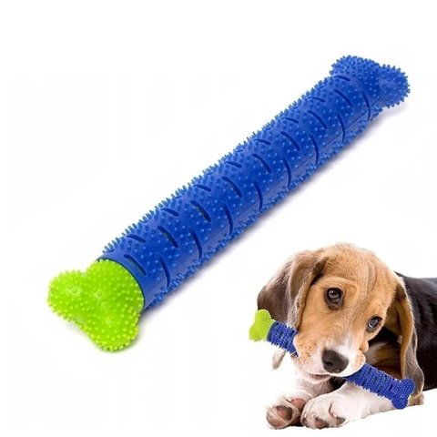Brinquedo 3x1 Mordedor Osso Massageador Gengiva Removedor Tártaros Escova de Dente para Cachorro Cão