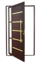 Ver imagem 1 de Porta Pivotante Lamb.Miraggio c/Puxador D. Sup.Marrom Corten Dourado 100 Brimak
