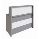 Ver imagem 2 de Balcão Atendimento Recepção Alto 90 Cm Escritório F5 Office Cor:cinza Sagrado com Branco