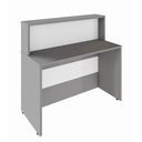 Ver imagem 3 de Balcão Atendimento Recepção Alto 90 Cm Escritório F5 Office Cor:cinza Sagrado com Branco