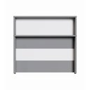 Ver imagem 4 de Balcão Atendimento Recepção Alto 90 Cm Escritório F5 Office Cor:cinza Sagrado com Branco