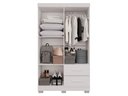 Ver imagem 2 de Guarda-Roupa Solteiro 4 Portas 2 Gavetas Estrela Premium com Espelho Salleto Branco