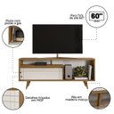 Ver imagem 6 de Rack Bancada para TV até 60 Polegadas Nt 1315 Marrom/Branco - Notável Móveis
