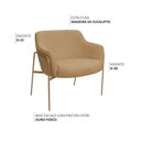 Ver imagem 3 de Kit 02 Poltronas Decorativas Jade Base Aço Ouro Fosco Bouclé Camel - Nexta Casa