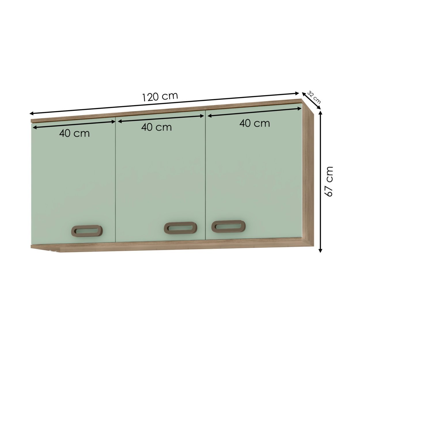Armário Aéreo Triplo Bréscia 120 Cm - 4
