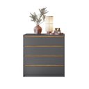 Ver imagem 4 de Cômoda para Quarto Línea em MDF 90x91,2m 4 Gavetas Cinza/Peroba 1313