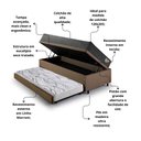 Ver imagem 5 de Bicama Box Baú Viúva 120x203 Linho Marrom com Colchão Adapto Molas Ensacadas Ecoflex