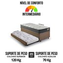 Ver imagem 7 de Bicama Box Baú Viúva 120x203 Linho Marrom com Colchão Adapto Molas Ensacadas Ecoflex