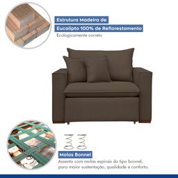 Poltrona Retrátil 100cm Barcelona Veludo  - 4