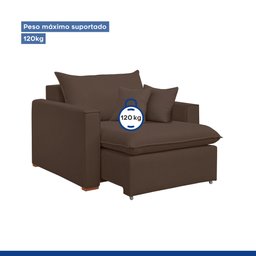 Poltrona Retrátil 100cm Barcelona Veludo  - 7