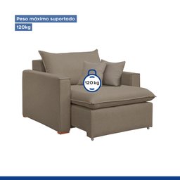 Poltrona Retrátil 100cm Barcelona Veludo   - 8