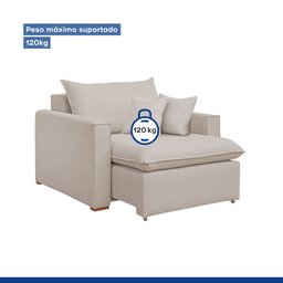 Poltrona Retrátil 100cm Barcelona Veludo   - 8