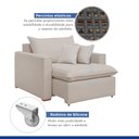 Ver imagem 3 de Poltrona Retrátil 100cm Barcelona Veludo