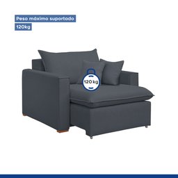 Poltrona Retrátil 100cm Barcelona Veludo  - 8