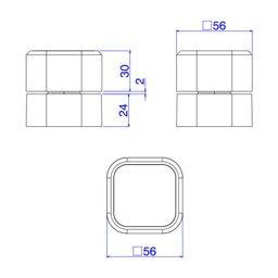 Acabamento para Registro de Pressão Deca You 4916.BL105.PQ.MT Quadrado 1/2" e 3/4" Black Matte - 2