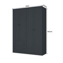 Ver imagem 3 de Guarda Roupa Solteiro 160cm C/ 4 Portas e 2 Gavetas 100% Mdf Cor:grafitto