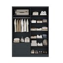 Ver imagem 4 de Guarda Roupa Solteiro 160cm C/ 4 Portas e 2 Gavetas 100% Mdf Cor:grafitto