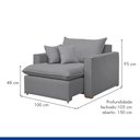 Ver imagem 5 de Poltrona Retrátil 100cm Barcelona Linho