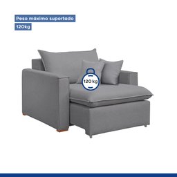 Poltrona Retrátil 100cm Barcelona Linho  - 8