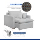 Ver imagem 3 de Poltrona Retrátil 100cm Barcelona Linho 