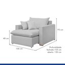 Ver imagem 5 de Poltrona Retrátil 100cm Barcelona Linho 