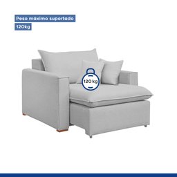 Poltrona Retrátil 100cm Barcelona Linho  - 7