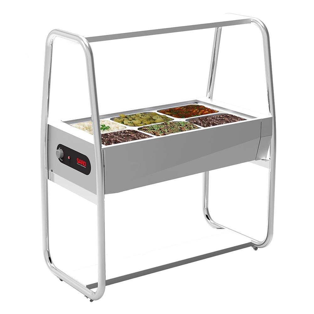 Buffet térmico Saro 6 cubas com tampa Inox 127V BF611 - 2