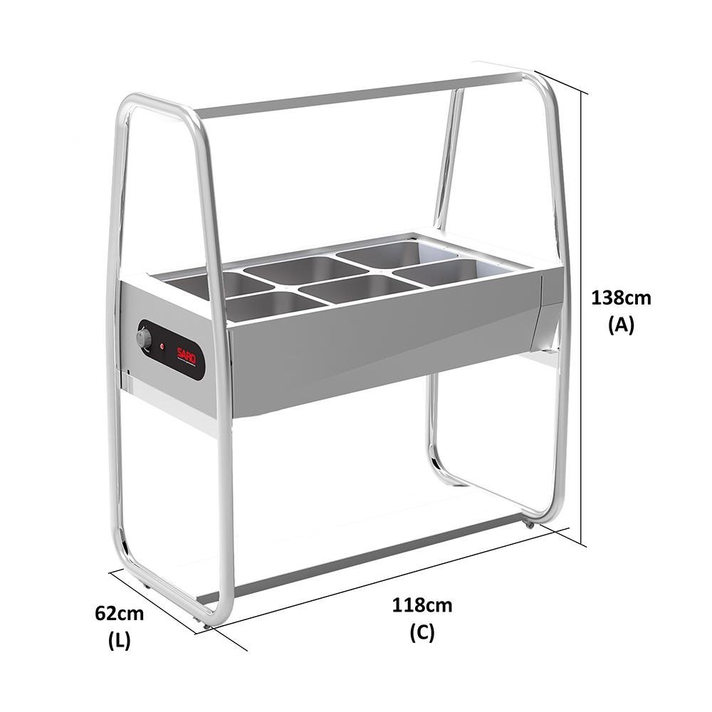 Buffet térmico Saro 6 cubas com tampa Inox 127V BF611 - 3