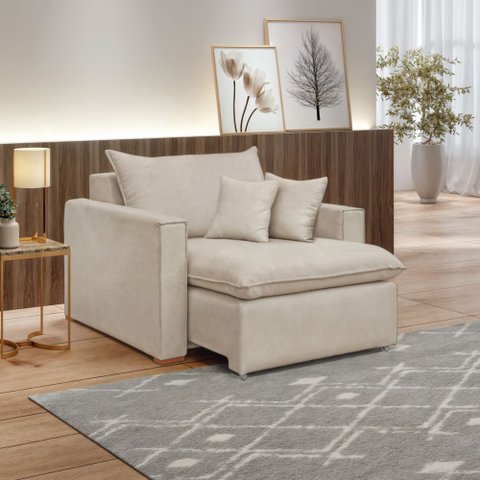 Poltrona Retrátil 100cm Barcelona Linho 