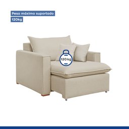 Poltrona Retrátil 100cm Barcelona Linho  - 8