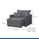 Ver imagem 3 de Poltrona Retrátil e Reclinável 110cm Júlia Veludo