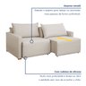 Sofá Cama Retrátil e Reclinável 200cm Júlia Linho  - 4