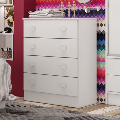 Cômoda Infantil em Mdp 15mm 4 Gavetas Percasa