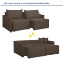 Ver imagem 2 de Sofá Cama Retrátil e Reclinável 3 Lugares Veludo Marrom 220cm Júlia Yescasa