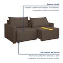 Ver imagem 4 de Sofá Cama Retrátil e Reclinável 3 Lugares Veludo Marrom 220cm Júlia Yescasa